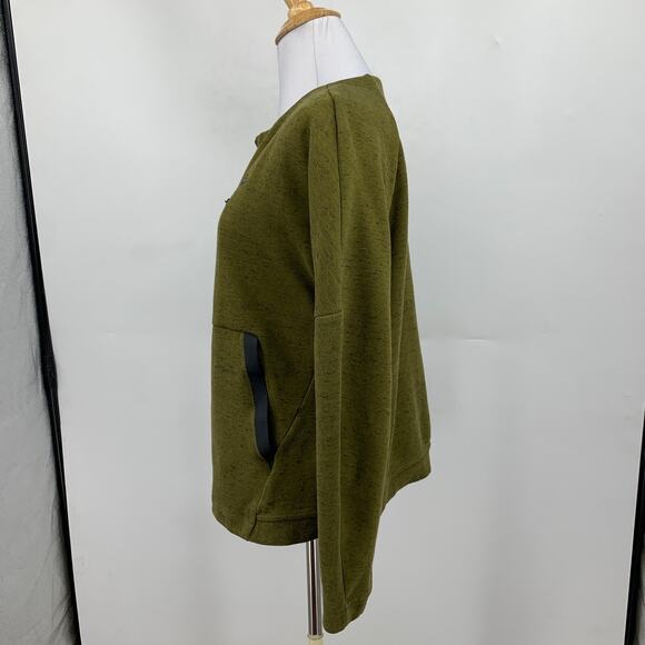 Nike Jacket Womens S Small Moss Black Tech Fleece Dropped Shoulders Full Zip - Picture 4 of 13
